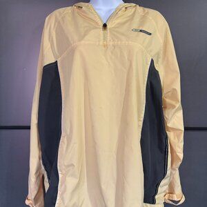 Reebok Windbreaker Pullover Jacket XL Yellow Gray Half Zip Hooded Vintage 90s/00